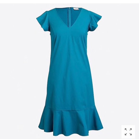 J. Crew Blue Floral Ruffle Sleeve Flutter dress - Picture 2 of 4